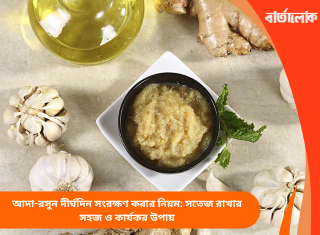 আদা-রসুন দীর্ঘদিন সংরক্ষণ করার নিয়ম: সতেজ রাখার সহজ ও কার্যকর উপায়