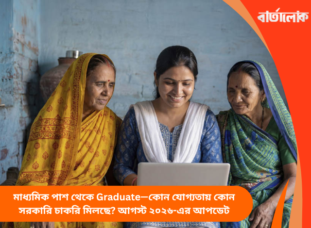 মাধ্যমিক পাশ থেকে Graduate—কোন যোগ্যতায় কোন সরকারি চাকরি মিলছে? আগস্ট ২০২৬-এর আপডেট