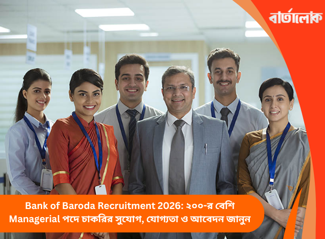 Bank of Baroda Recruitment 2026: ২০০-র বেশি Managerial পদে চাকরির সুযোগ, যোগ্যতা ও আবেদন জানুন